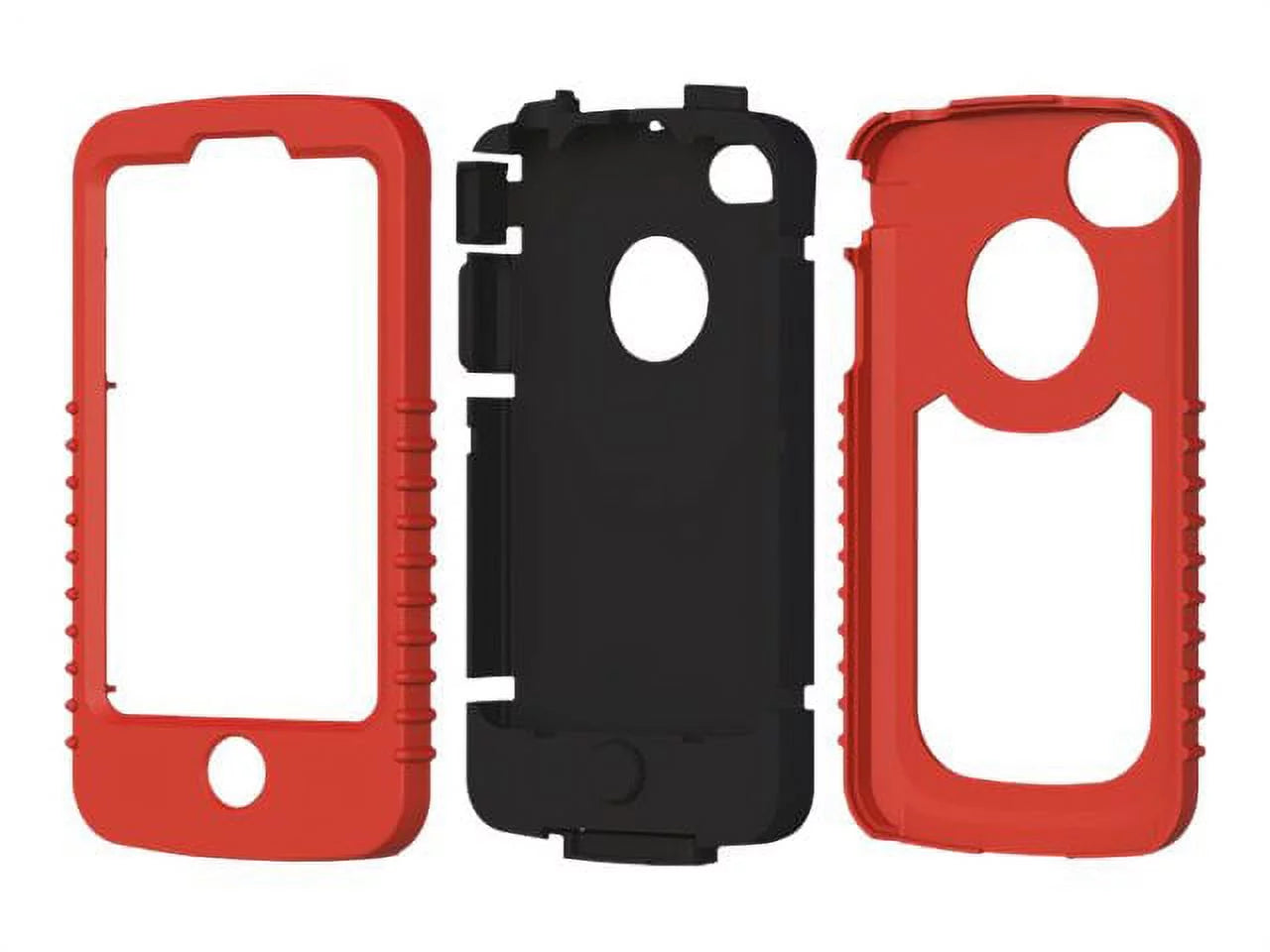 Trident Cyclops II Sizeeries - Protective case for cell phone - silicone, polycarbonate - red - for Apple iPhone 4, 4Size