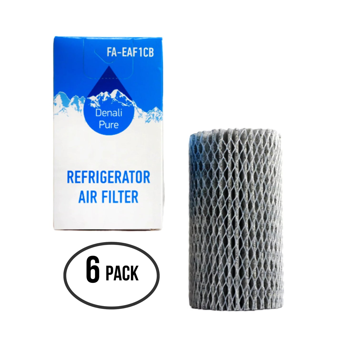 6-Pack Replacement for Electrolux EI26SizeSize55GSize1 Refrigerator Air Filter - Compatible with Electrolux EAF1CB, 46-9917 Fridge Air Filter