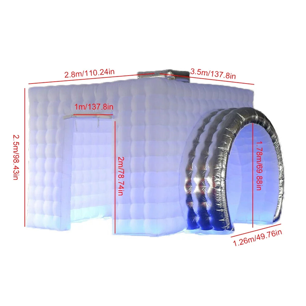 TOOL1SizeHOoo 2.5M Ivory Inflatable Photo Booth Air Tent&Blower Portable Photobooth+ LED Light