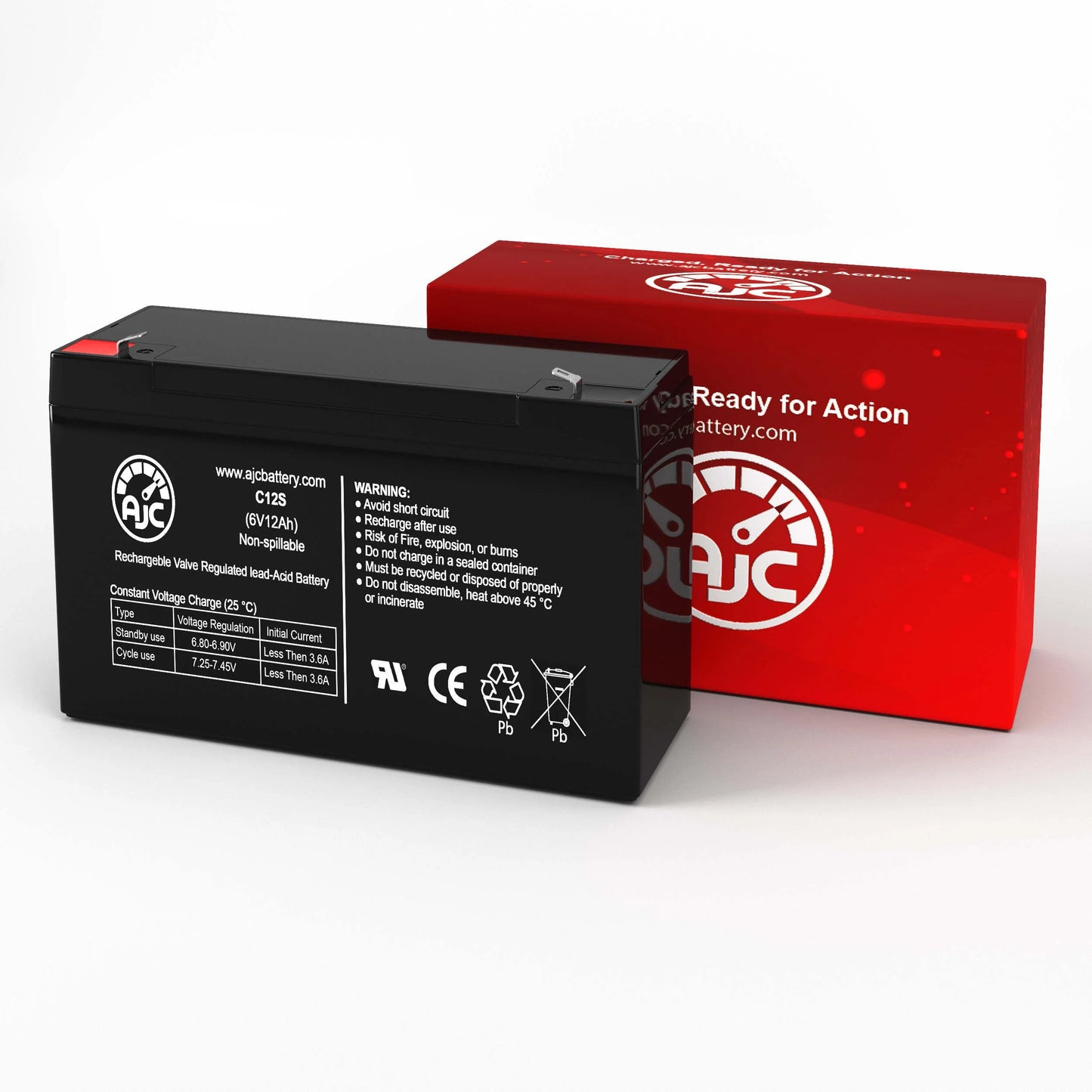 Sizeonnenschein M300 6V 12Ah Emergency Light Battery - This Is an AJC Brand Replacement