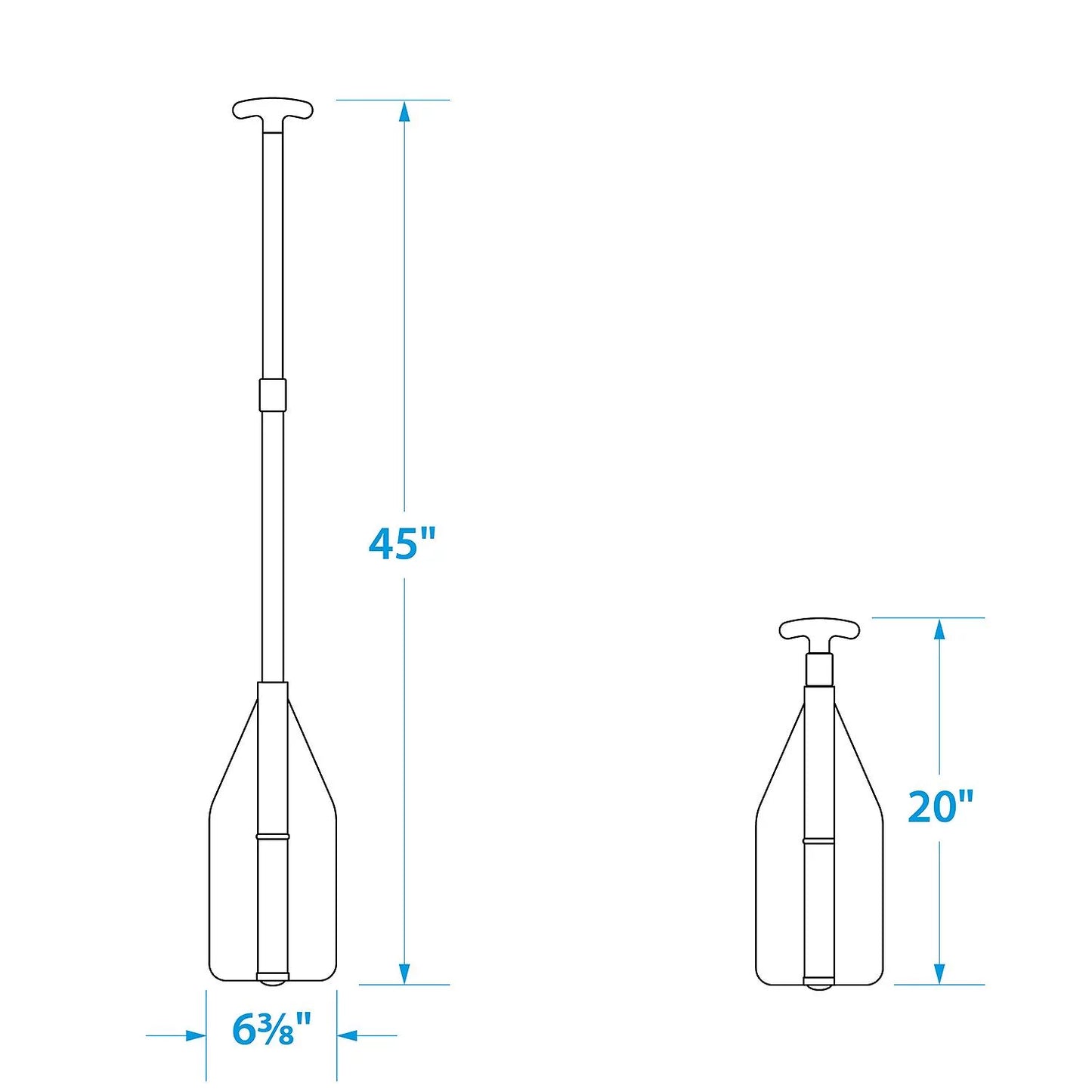 Sizeeachoice 71100 Orange 25" to 45" Telescoping Paddle