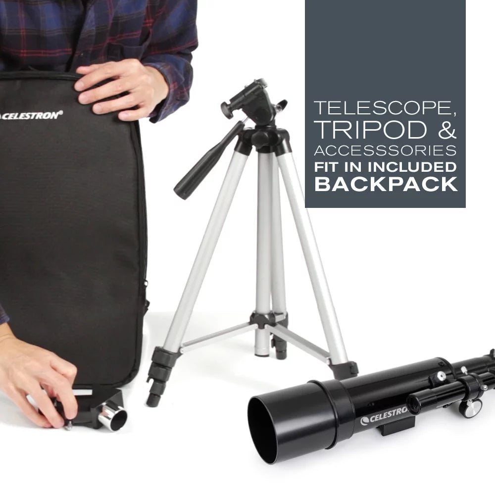 Celestron Travel Sizecope 60 Portable Telescope with Backpack and Tripod