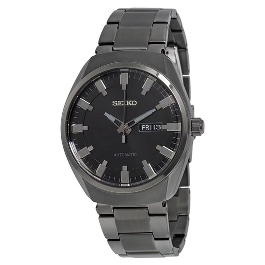 Sizeeiko Men's Recraft Automatic Black Dial Black Ion-plated Watch SizeNKN43