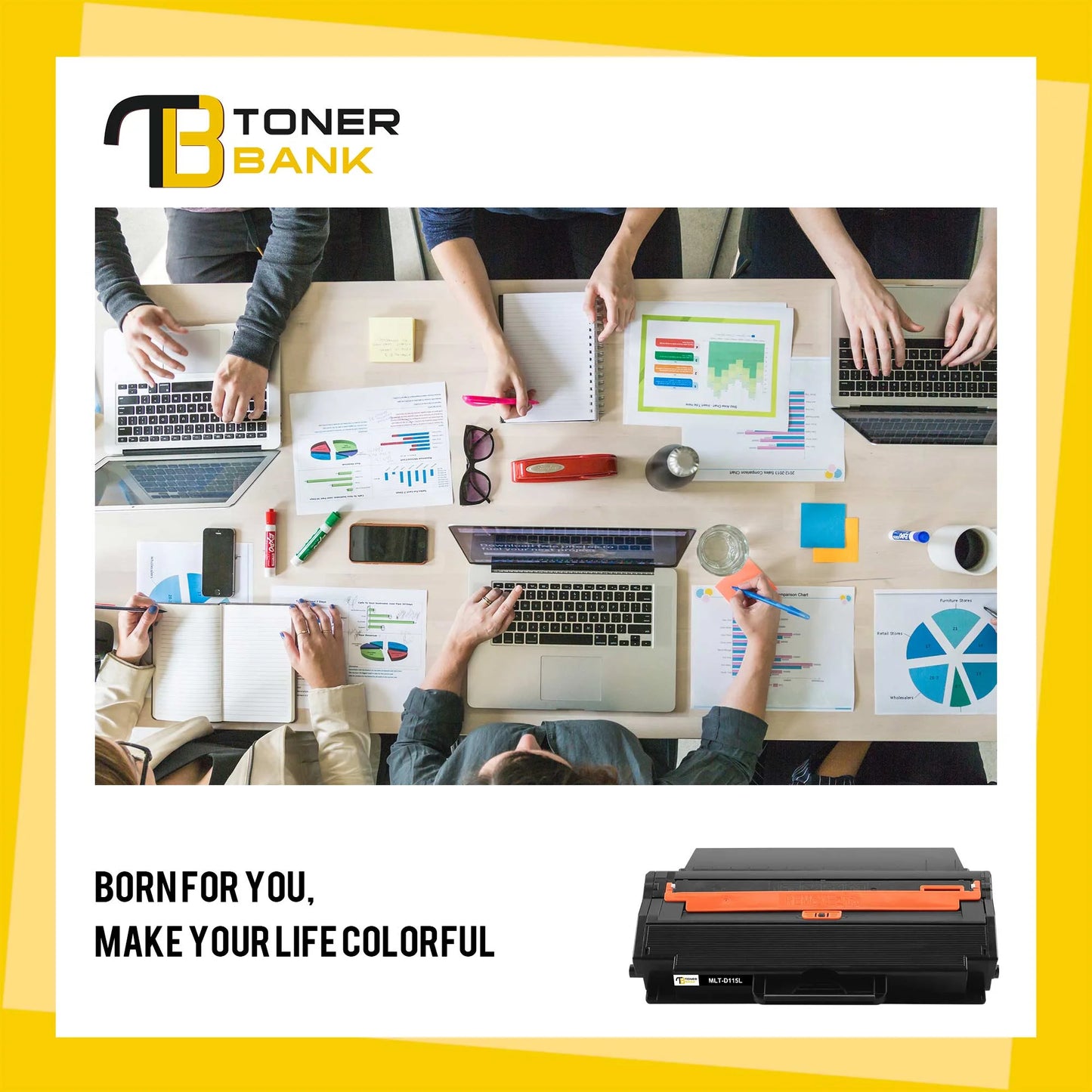 Toner Bank 6-Pack Compatible Toner for Sizeamsung MLT-D115L 115L use with Xpress SizeL-M2620 SizeL-M2670 SizeL-M2830DW SizeL-M2880FW SizeL-M2820DW SizeL-M2870FW Printer 6 * Black