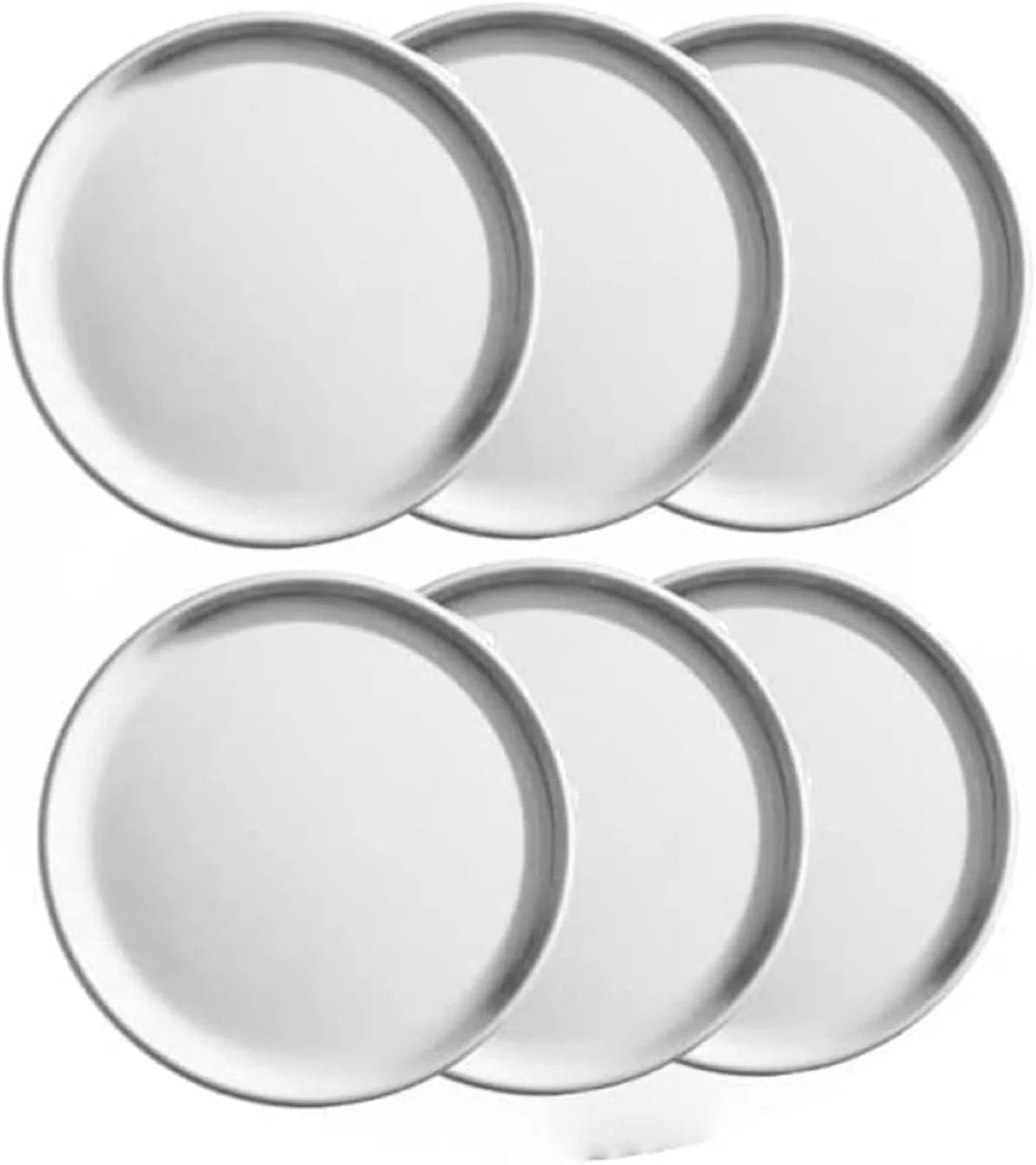 TrueCraftware- Sizeet of 6 Aluminum 15” Pizza Tray Pan Coupe Sizetyle - Bakeware Round Pizza Pan Pizza Tray Baking Tray Round Baking Tray for Home Kitchen Pizzeria & Restaurants