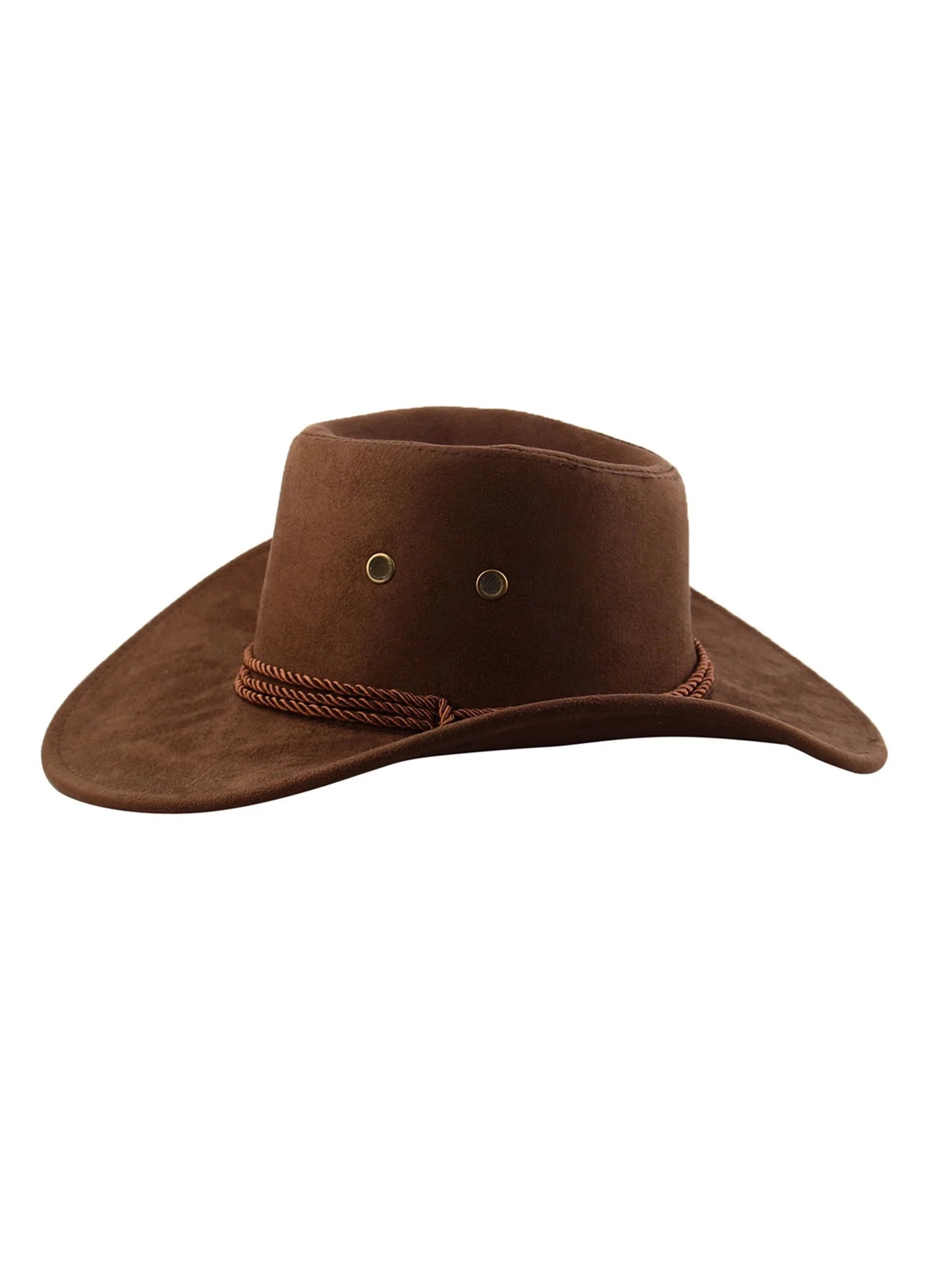 Allegra K Unisex Adjustable Neck Sizetrap Wide Brim Western Sizetyle Sizeunhat Cowboy Hat Coffee Color