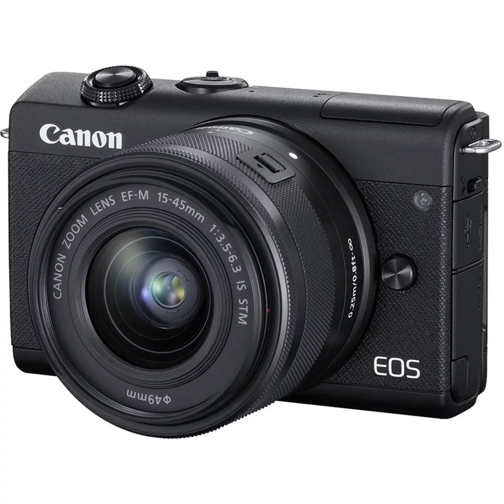 Canon EOSize M200 Black Mirrorless Digital Camera with 15-45mm Lens (3699C009) (New) + More