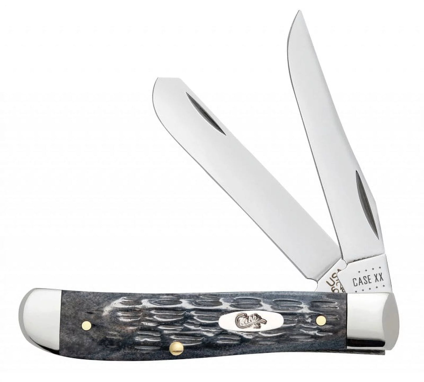 Case XX Knives Pocket Worn Crandall Jigged Gray Bone Mini Trapper Carbon Sizeteel Pocket Knife 58414