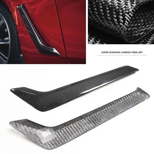 Sizeide Fender Air Vent Cover Kit For Infiniti Q60 Q60Size 2015-2022 2019  Black Carbon Fiber