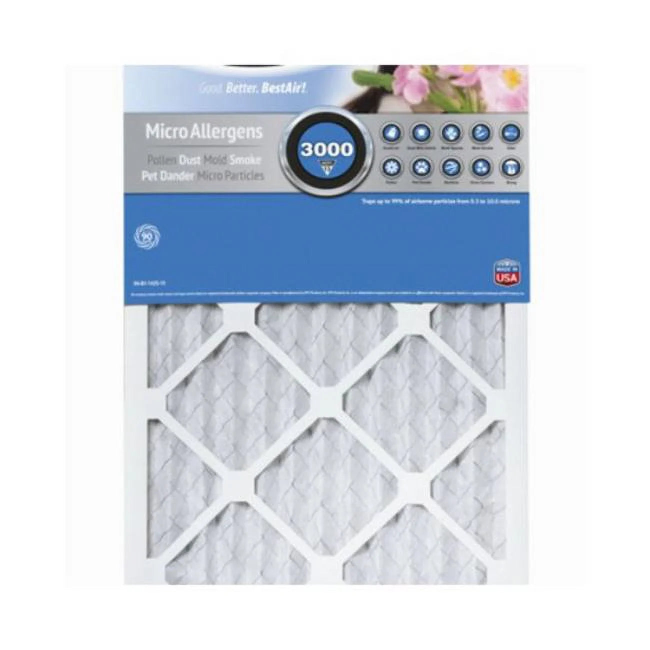 BestAir B1-1425-13-6 14x25 x 1 In. MERV 13 Furnace Filter, 90 Days - Quantity 6