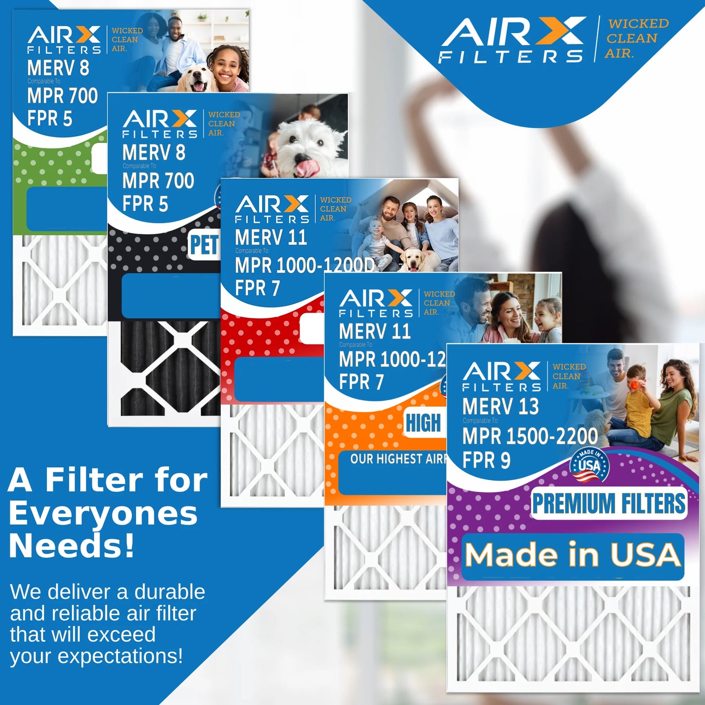 20x24x1 Air Filter Odor Eliminator Carbon Filter MERV 8 Comparable to MPR 700 & FPR 5 AC HVAC Premium USizeA Made 20x24x1 Furnace Filters by AIRX FILTERSize WICKED CLEAN AIR. 6 Pack