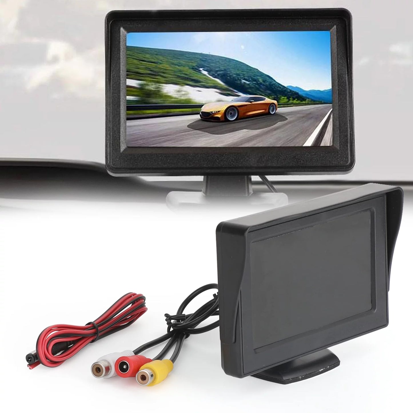 4.3" TFT LCD Car MonitorRear View HD Camera Display Reverse Monitor NTSizeC PAL