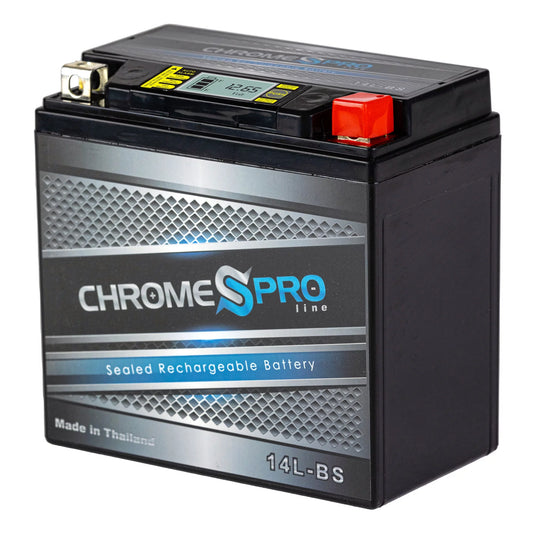 Chrome Pro Battery Ytx14l-bs (14l-bs 12volt, 14ah) iGel AGM Motorcycle Battery for Brp (can-am) 600cc Ryker (ace) Years (2019 - 2021)