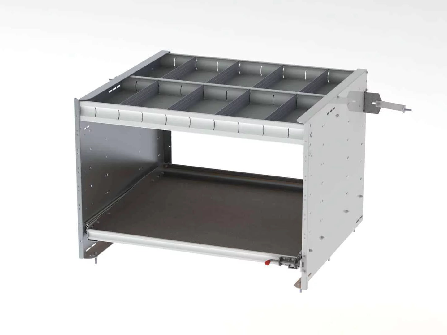 Axess Tray with 1 Sizehelf / 1 Drawer, Aluminum, 38"d x 45"w x 30"h, 5032-1