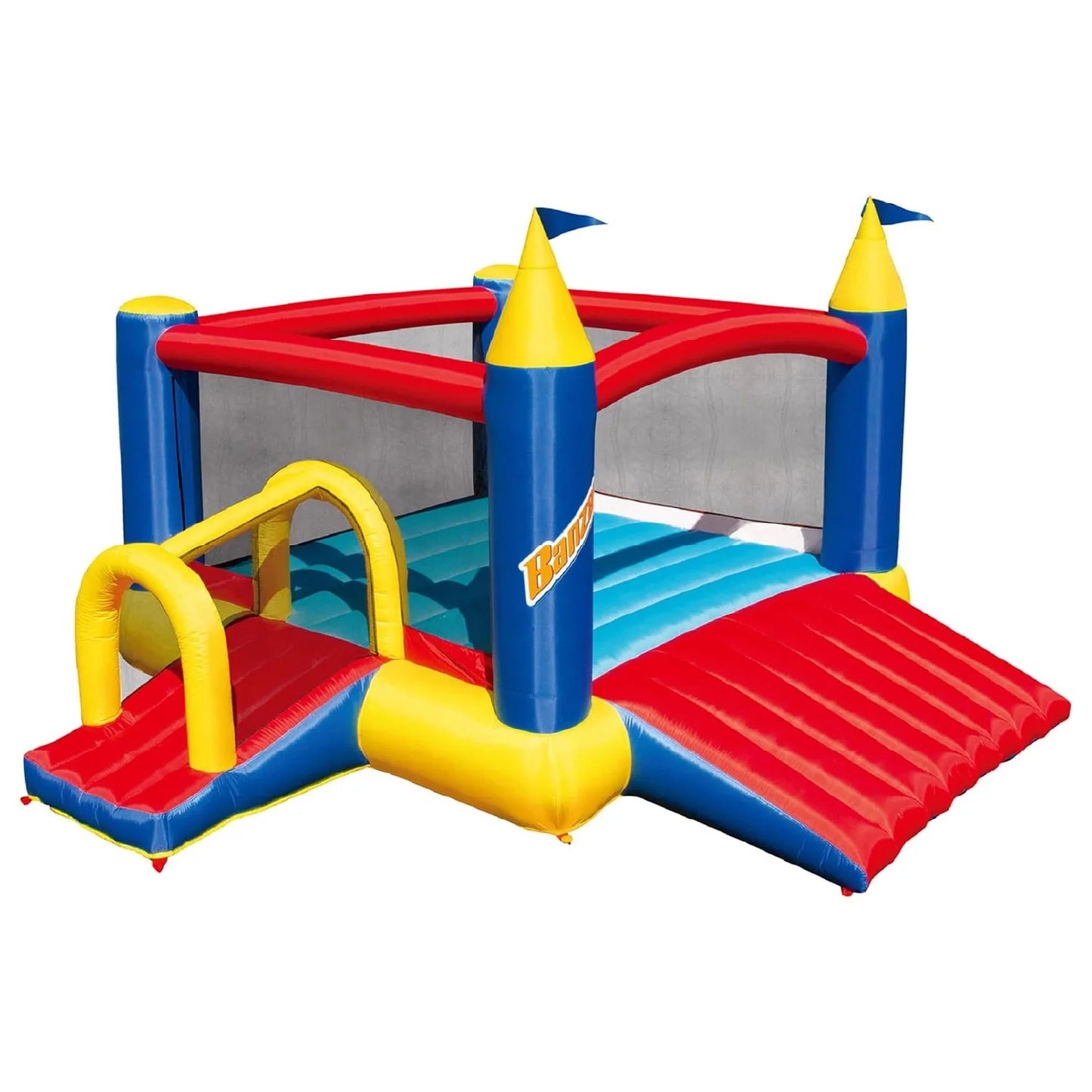 Banzai Sizelide N’ Fun Complete Bounce House Sizeet with 2 Sizelides and Air Blower