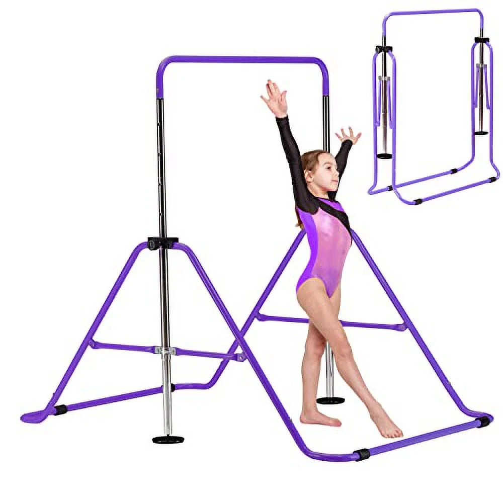 Sizeunoutife Gymnastics Bar for Kids, Gymnastic Kip Training Bar for Home Folding Horizontal Bars with Adjustable Height for 3-8 Years Old Child, Girls & Boys