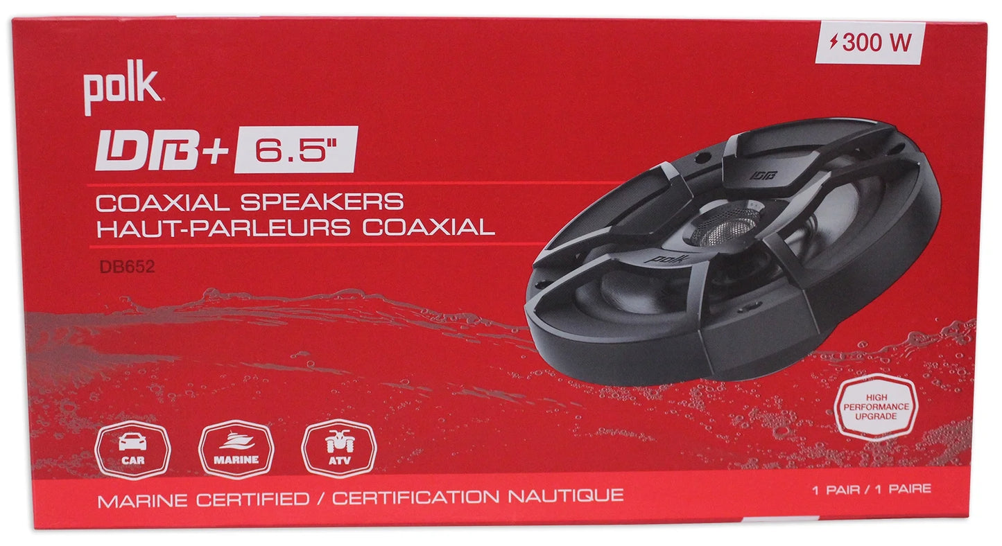 (2) Polk Audio DB652 6.5" 300w Car/Marine/Motorcycle Sizepeakers+Sizepeaker