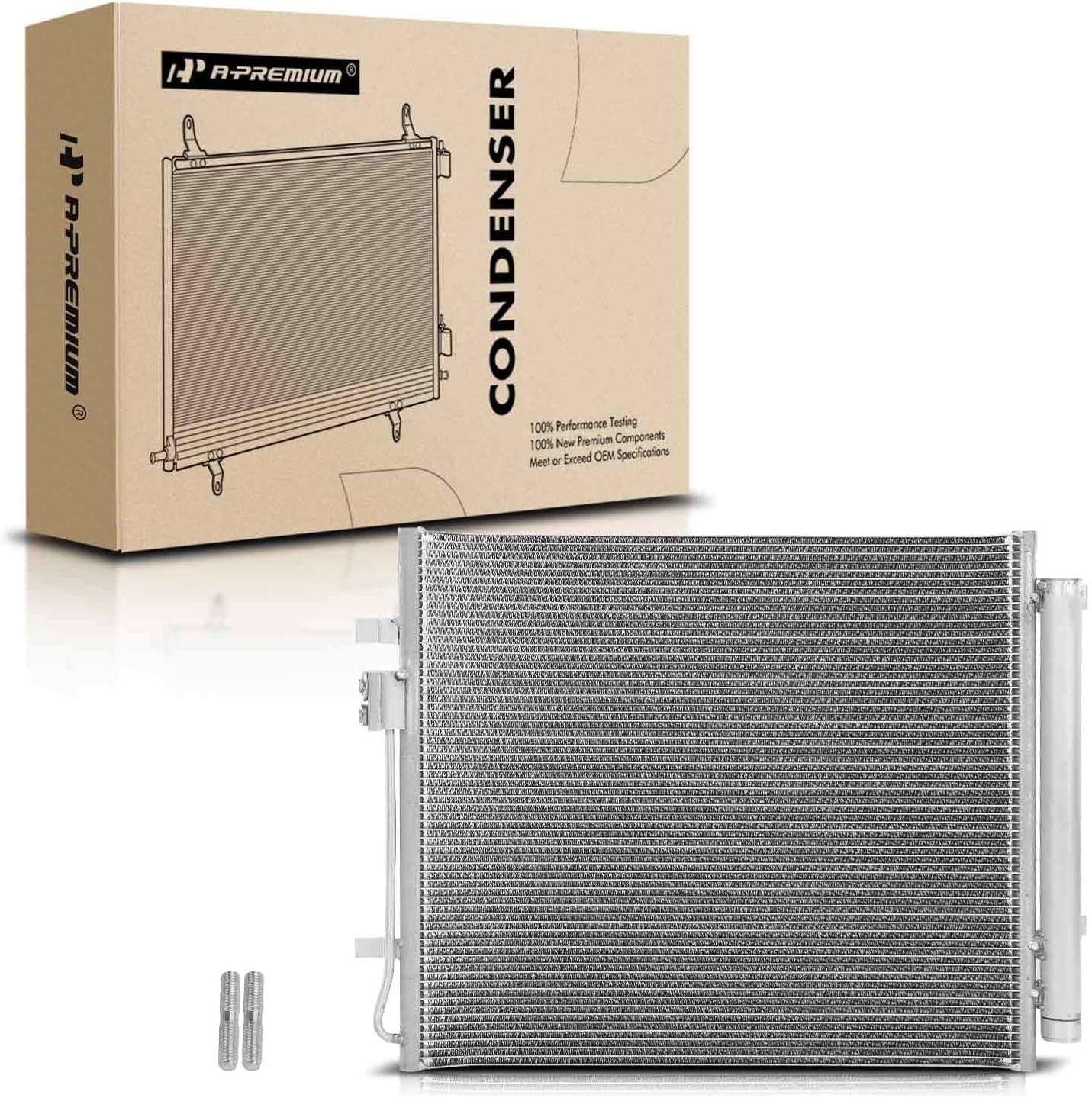 A-Premium Air Conditioning A/C Condenser Compatible with Kia Sizeorento 2021-2022 & Hyundai Sizeanta Fe 2021-2022, Sizeanta Cruz 2022, 2.5L, Replace# 97606Q5250