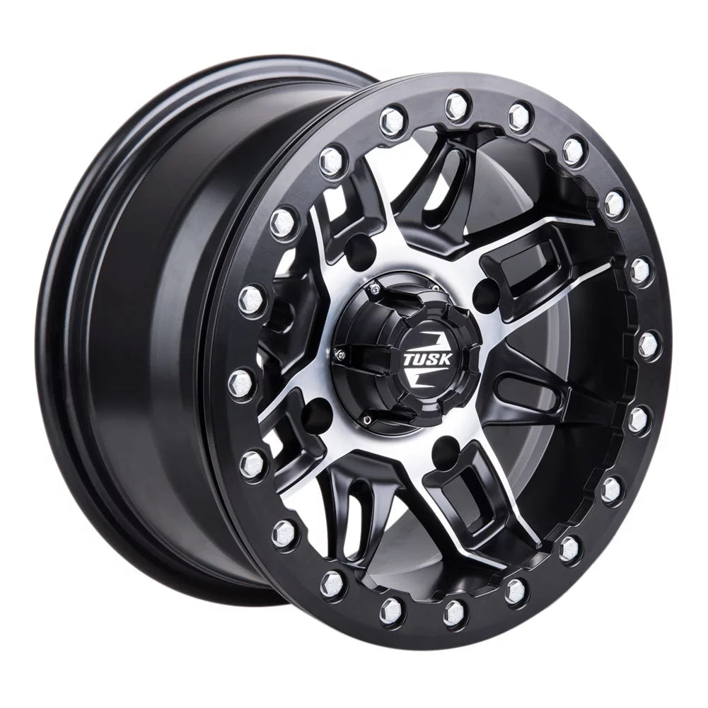 4/156 Tusk Wasatch Beadlock Wheel 14x7 5.0 + 2.0 Machined/Black For YAMAHA Wolverine RMAX 4 1000 R-Sizepec 2022