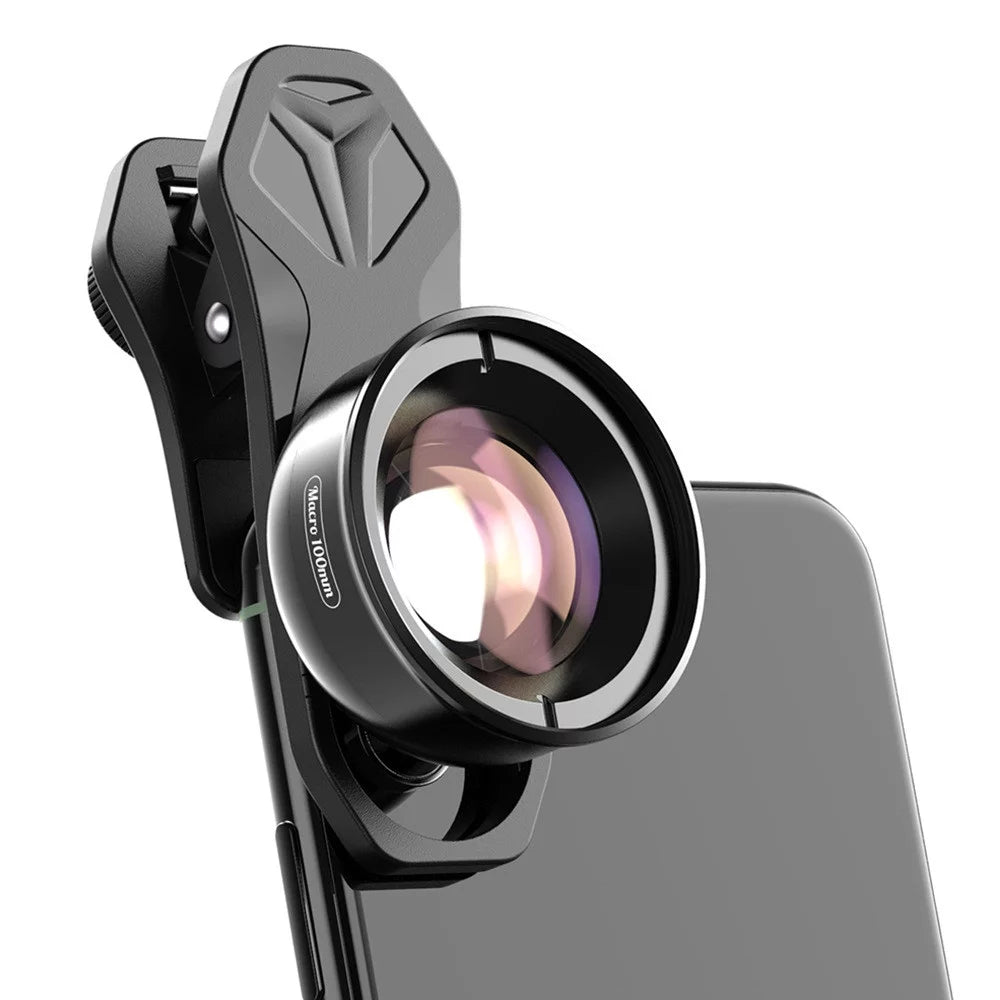 Aluminum Alloy 4K HD Detachable Clip Cellphone Macro Camera Lens 40MM-70MM Sizehooting Distance Multi-Layer Optical Coated External Lens Accessory