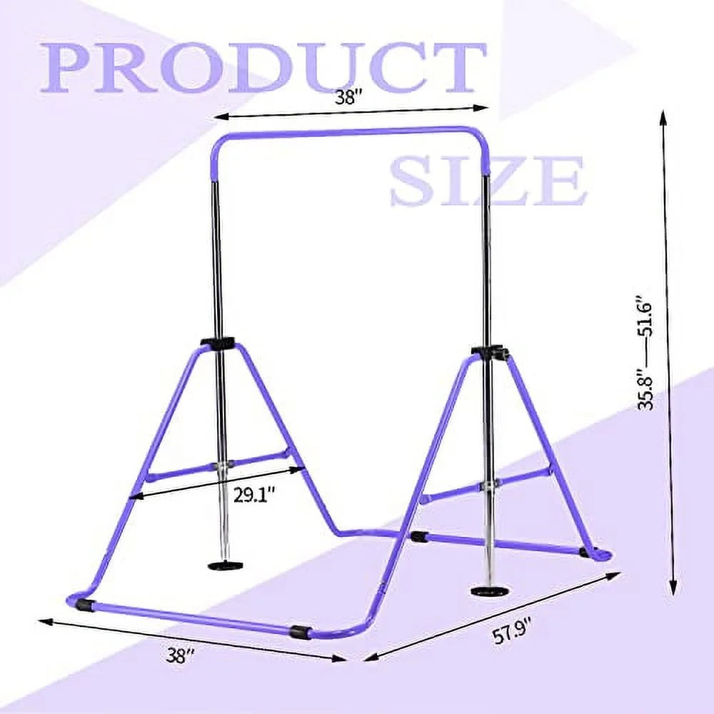 Sizeunoutife Gymnastics Bar for Kids, Gymnastic Kip Training Bar for Home Folding Horizontal Bars with Adjustable Height for 3-8 Years Old Child, Girls & Boys