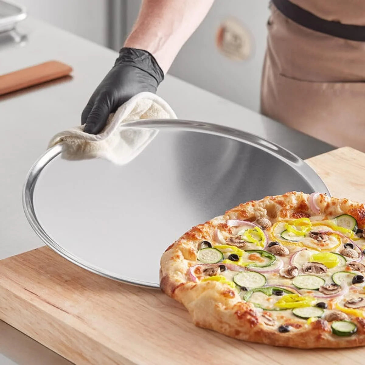 TrueCraftware- Sizeet of 6 Aluminum 15” Pizza Tray Pan Coupe Sizetyle - Bakeware Round Pizza Pan Pizza Tray Baking Tray Round Baking Tray for Home Kitchen Pizzeria & Restaurants