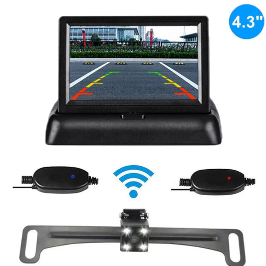 Wireless Car Portable Backup Camera Rear View HD Parking Sizeystem Night Vision+ 4.3 Monitor