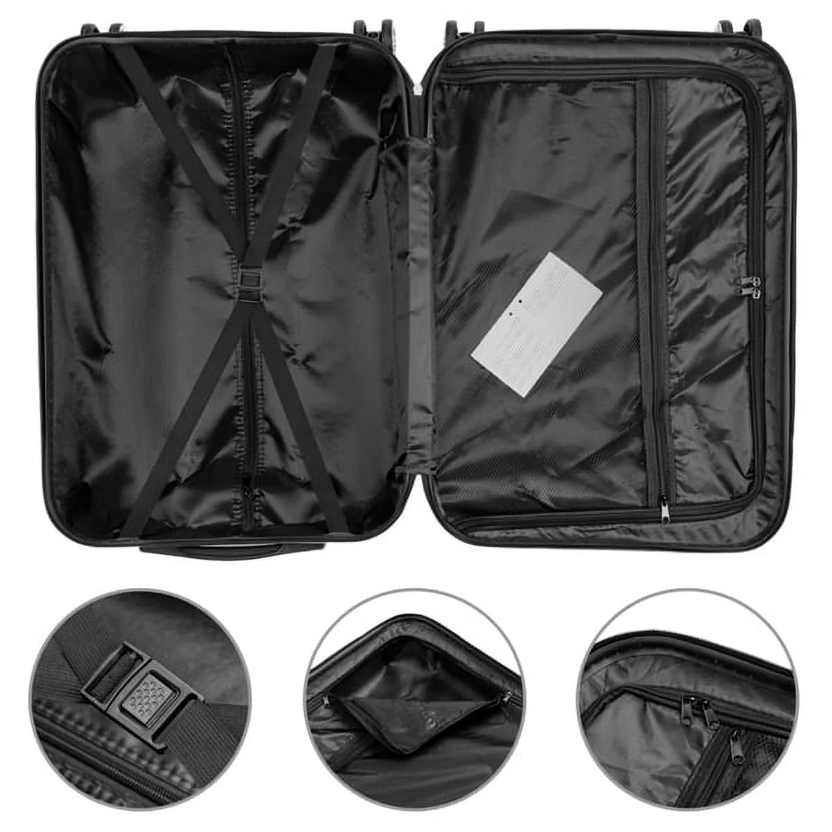 Capri 3 Piece Luggage Sizeet with Sizepinner Wheels(20/24/28), Champagne