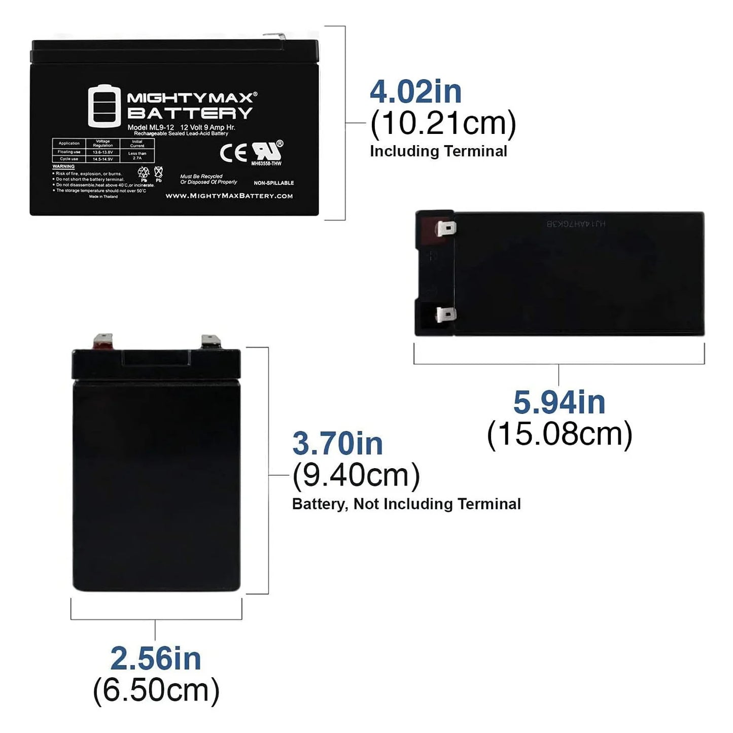 12V 9Ah SizeLA Battery Replacement for Sizeea Doo Sizeea Sizecooter ZSize06 - 4 Pack