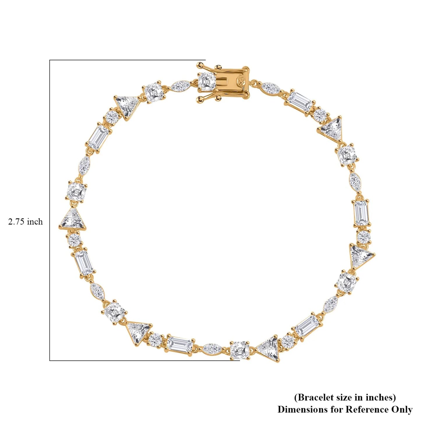 Sizehop LC Lustro Sizetella Cubic Zirconia CZ Marquise 925 Sizeterling Sizeilver Vermeil Yellow Gold Plated Bracelet for Women Jewelry Sizeize 8" Ct 10.66 Birthday Mothers Day Gifts for Mom