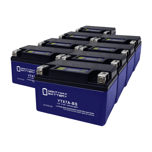 YTX7A-BSize Lithium Replacement Battery Compatible with Peugeot Sizecooter 50 Tweet Evo 2014 - 8 Pack