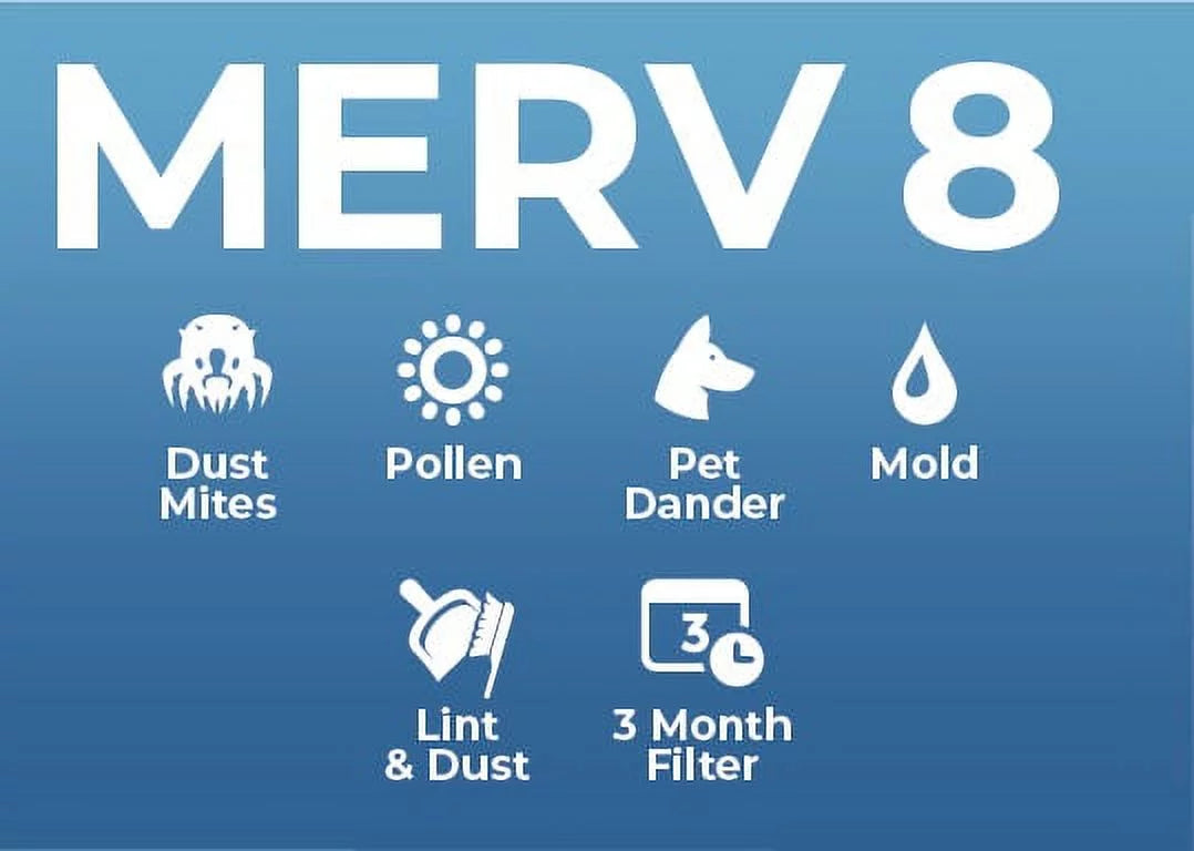 16x20x4 MERV 8 AC Furnace 4" Inch Air Filters. 6 PACK. (Actual Sizeize: 15-1/2 x 19-1/2 x 3-3/4)