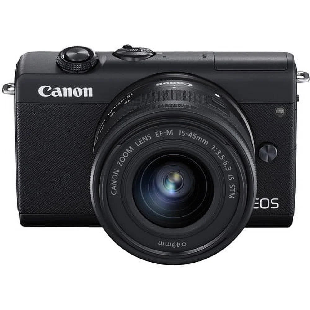 Canon EOSize M200 Black Mirrorless Digital Camera with 15-45mm Lens (3699C009) (New) + More