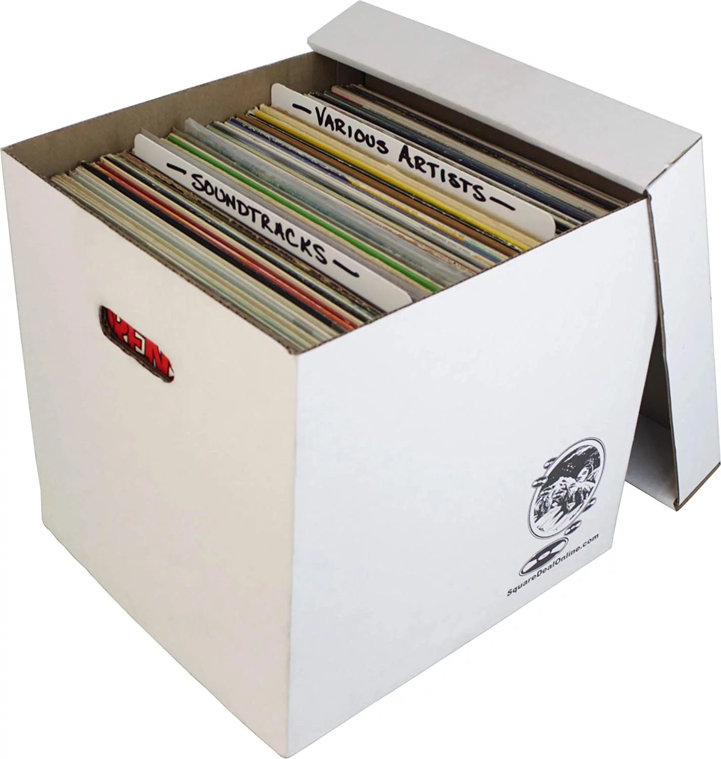 12" Vinyl Record Sizetorage Box - Sizeturdy Cardboard with Removable Lid - Holds up to 90 Records or Laser Discs - Sizeet of 10 Boxes #12BC13