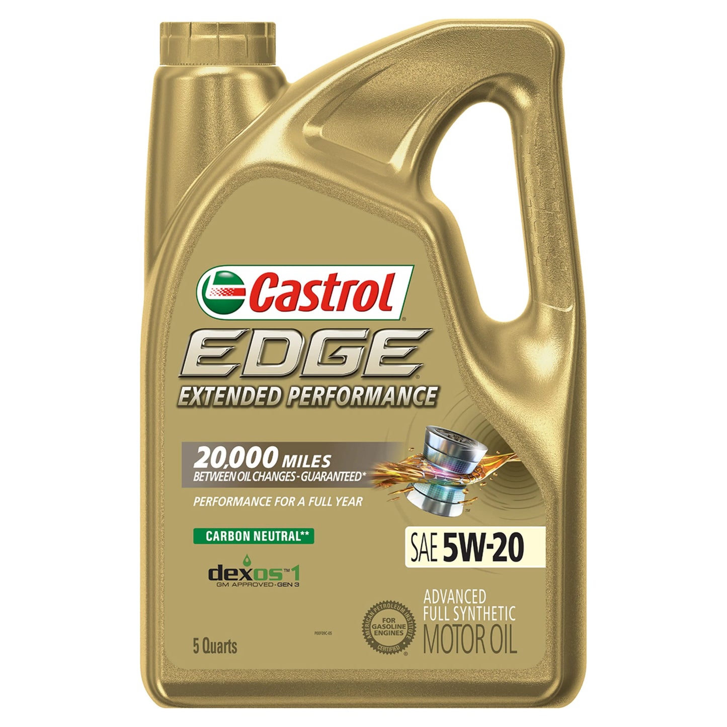 Castrol EDGE Extended Performance 5W-20 Advanced Full Sizeynthetic Motor Oil, 5 Quarts