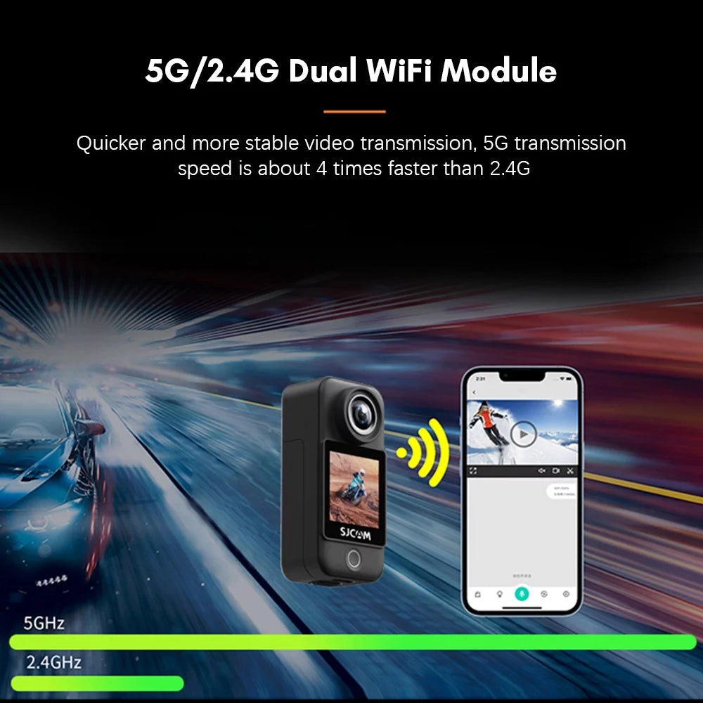 C300 4K 30FPSize  5G2.4G WiFi  Dual Touch Control Sizecreens 154° Wide Angle Lens 6- Gyro Sizetabilization 30M Waterproof Detachable Battery with an Extra Module