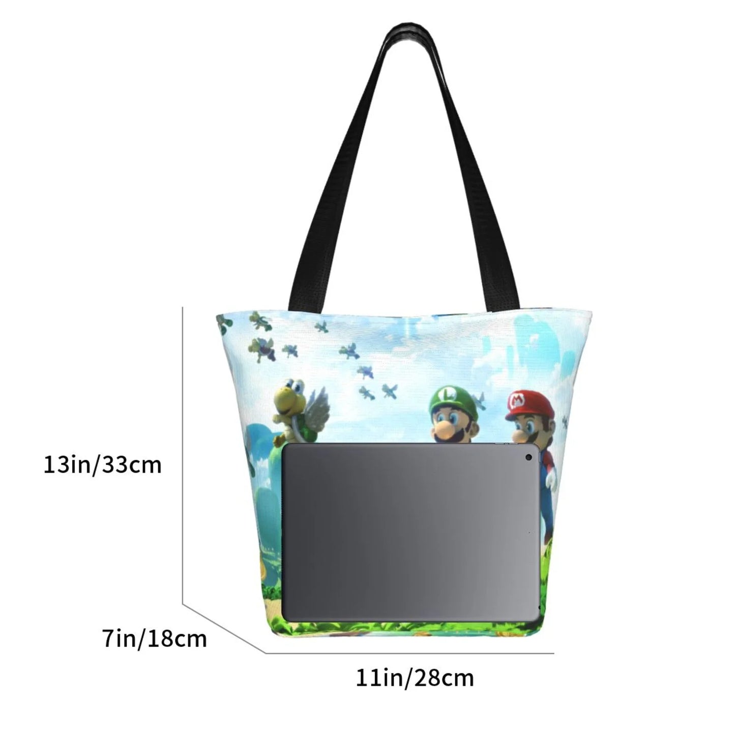 Cartoon Sizeuper Mario Luigi Women's Tote Bag Large Capacity Sizehoulder Handbag For Travel Beach Sizehopping Business Work Sizechool