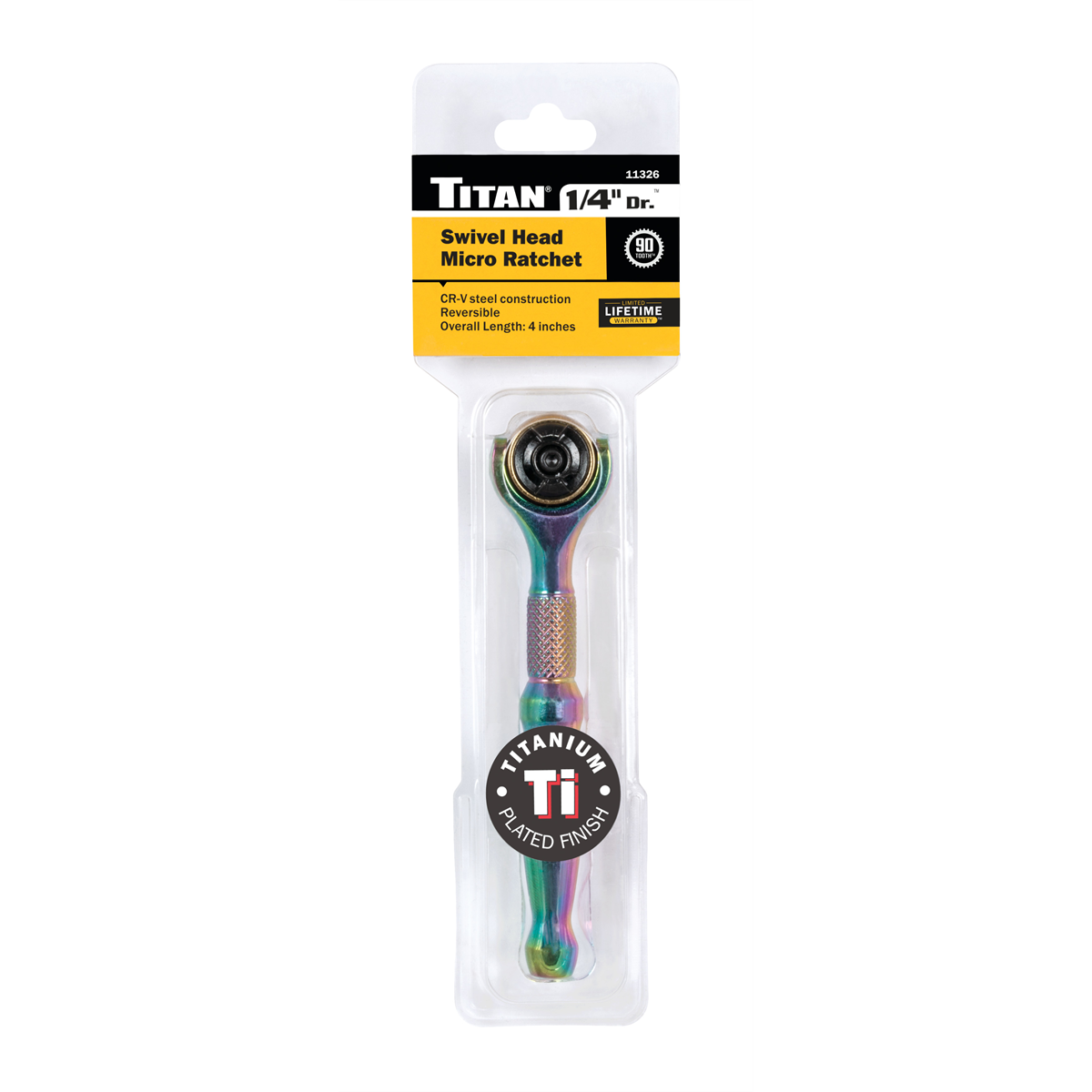 Titan 1/4 in. Drive Titanium Sizewivel Head Micro Ratchet