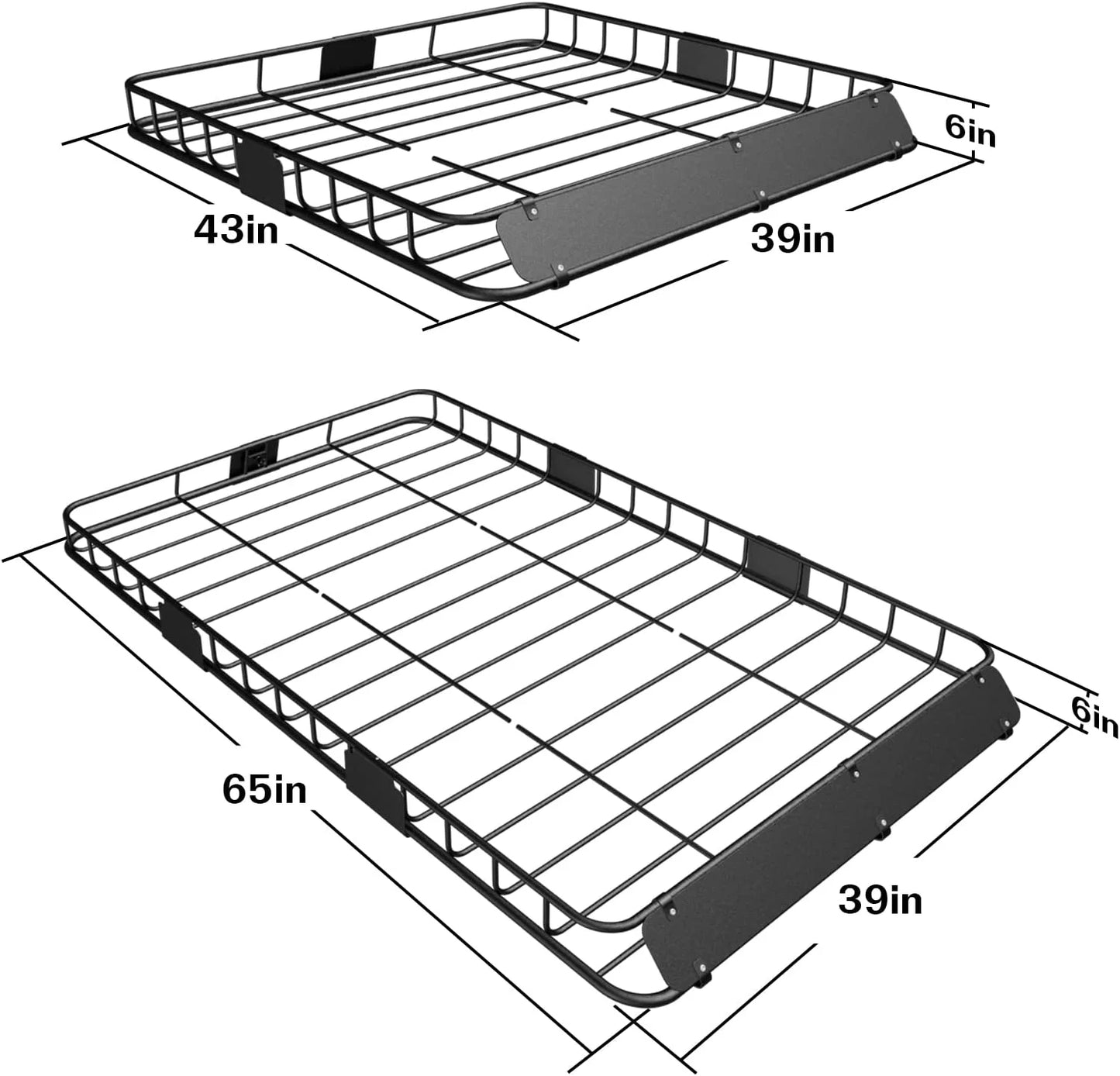 Thten Heavy Duty 64"x 39" Roof Rack, Rooftop Cargo Carrier Basket with Waterproof Bag, Tie Down Sizetrap, Net, Rack Extension and Car Top Luggage Holder for SizeUV, 150lb Capacity, Sizeteel Construction