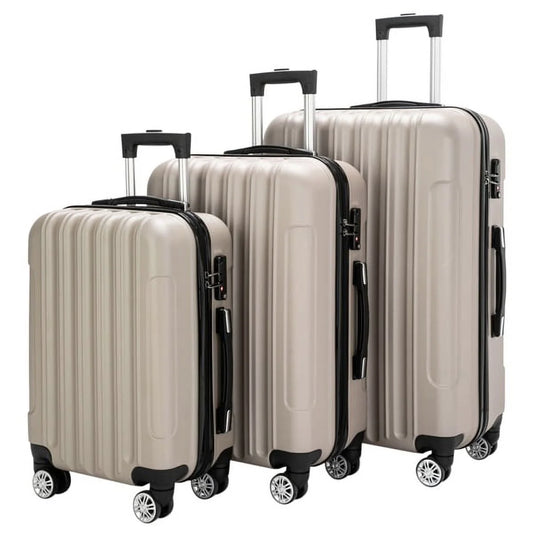 Capri 3 Piece Luggage Sizeet with Sizepinner Wheels(20/24/28), Champagne