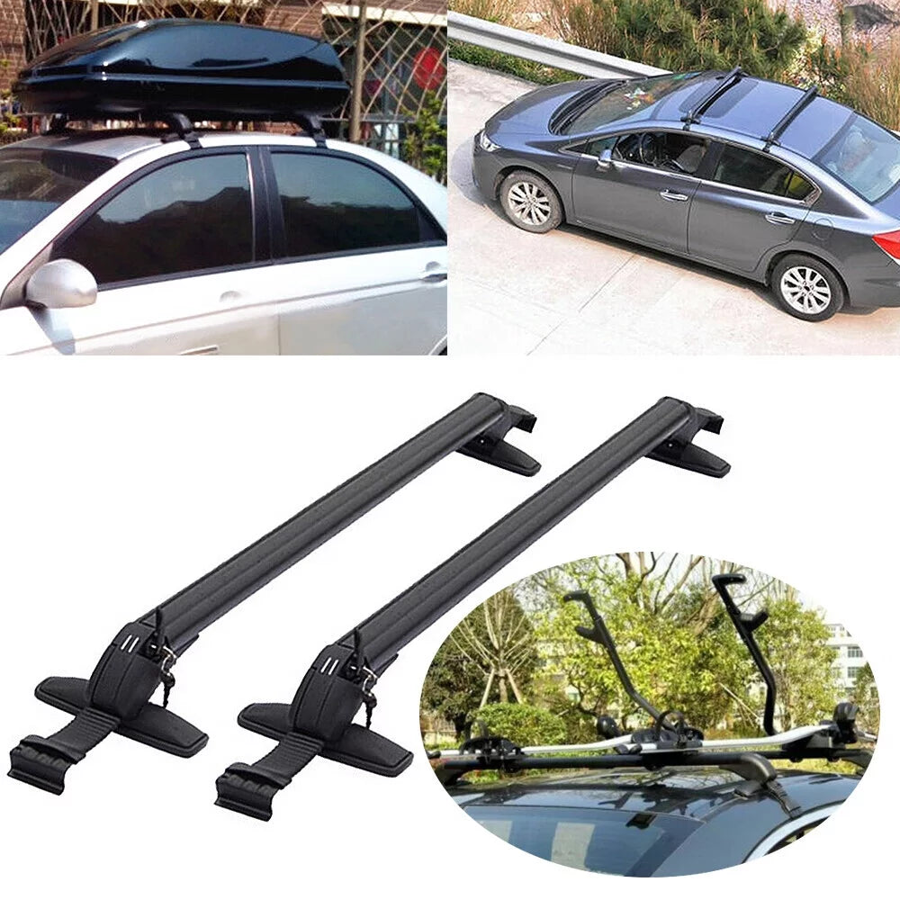 ZXMT 2Pcs Roof Rail Luggage Rack Baggage Carrier Cross Fit for Universal Car