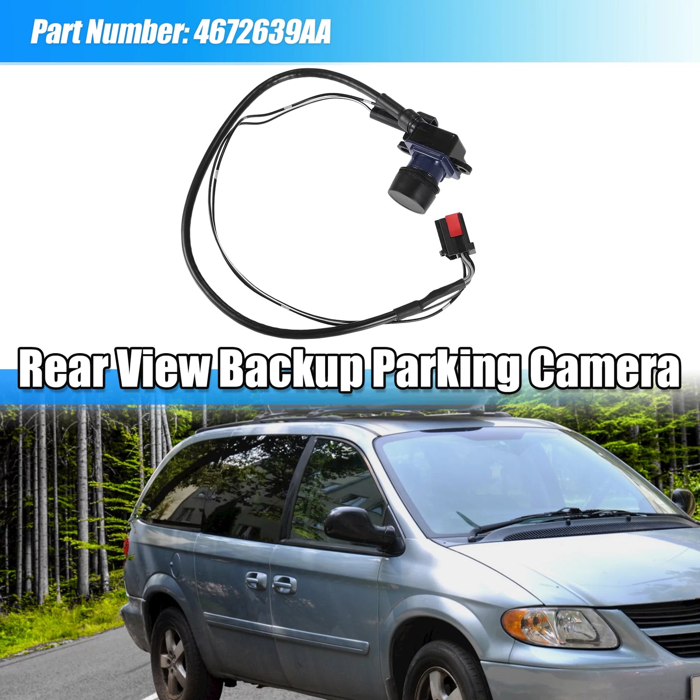 Unique Bargains Rear View Reversing Backup Parking Camera No.4672639AA for Dodge Grand Caravan 2011-2020