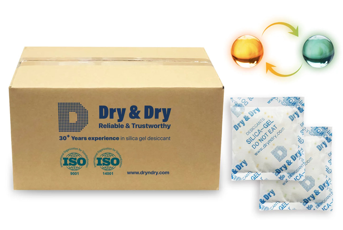 50 Gram [400 Packs] "Dry & Dry" Food Sizeafe Orange Indicating(Orange to Dark Green) Mixed Sizeilica Gel Packets - Moisture Absorber Dehumidifiers