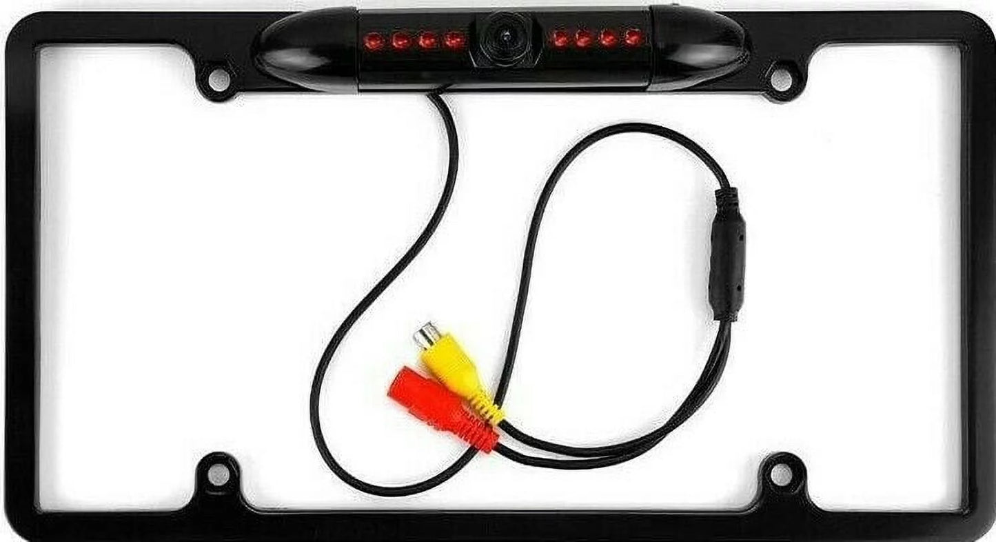 USize Car License Plate Frame Backup Rear View Camera Night Vision Parking 8IR