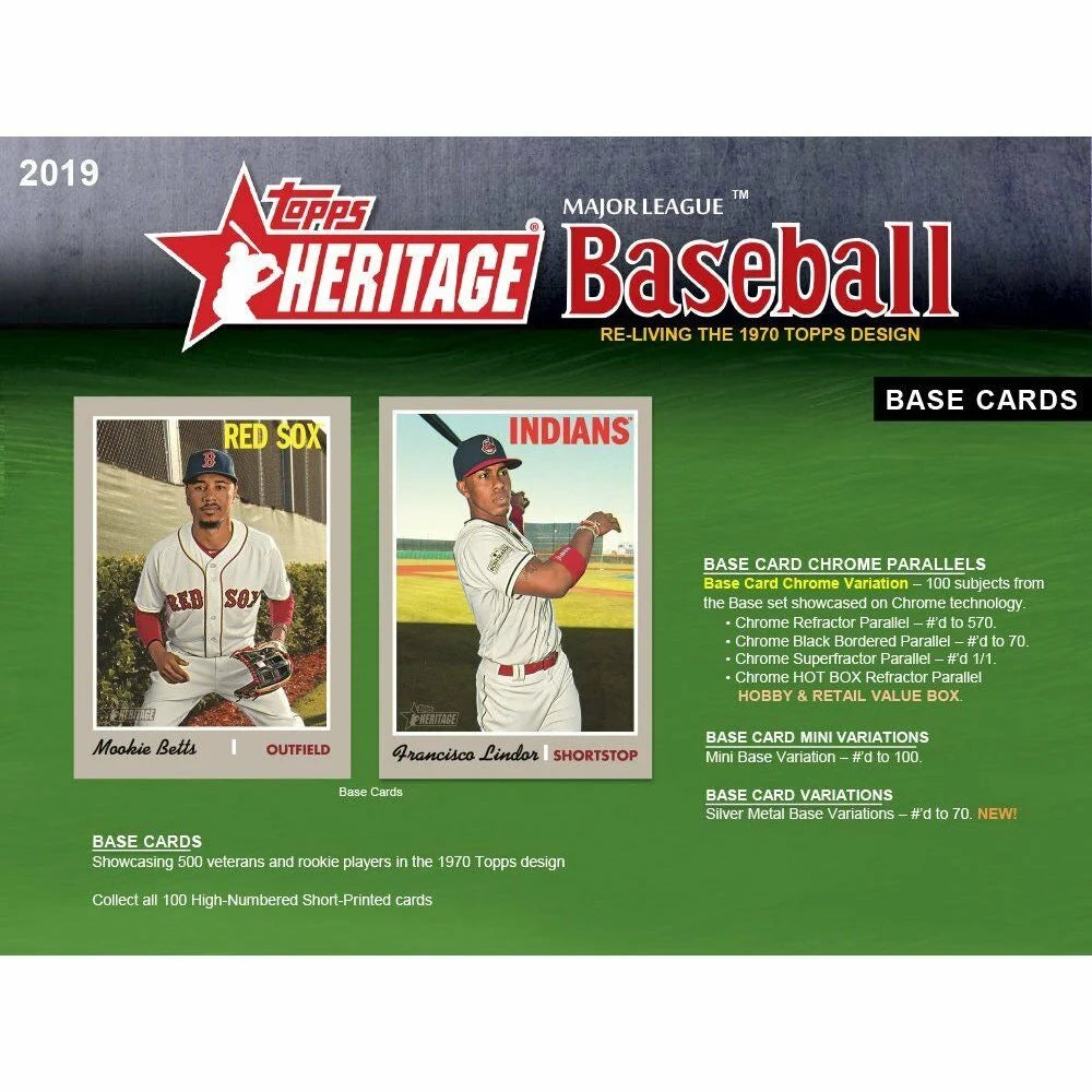 2019 Topps Heritage Retail Box Sizeealed (24 packs, 9 cards per pack)