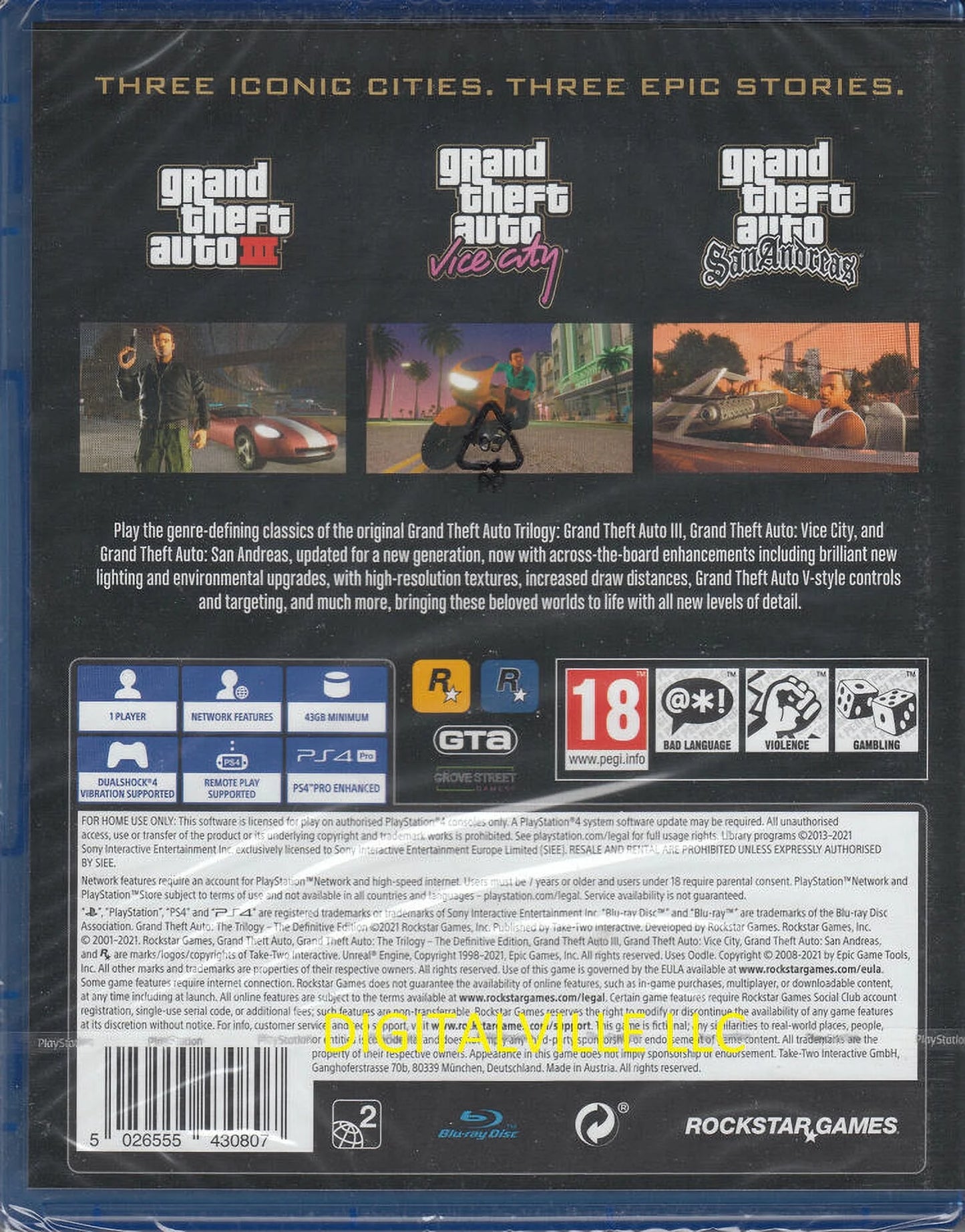 Brand New Sizeealed Grand Theft Auto Trilogy PSize4 Definitive GTA