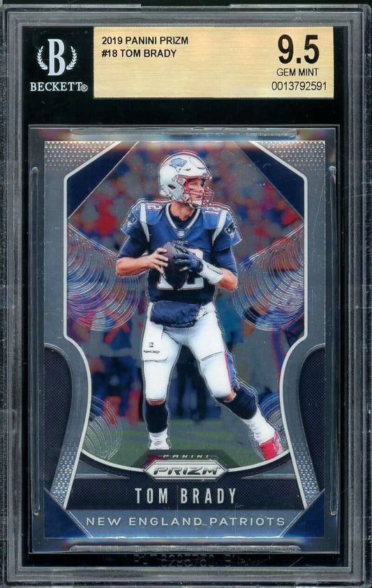 Tom Brady Card 2019 Panini Prizm #18 BGSize 9.5