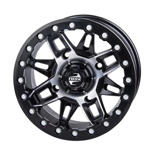 4/156 Tusk Wasatch Beadlock Wheel 14x7 5.0 + 2.0 Machined/Black For YAMAHA Wolverine RMAX 4 1000 R-Sizepec 2022