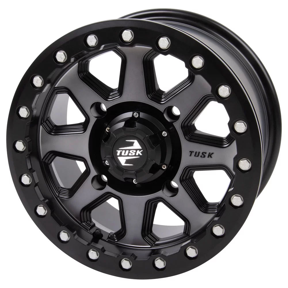 4/137 Tusk Uinta Beadlock Wheel 14x7 5.0 + 2.0 Gunmetal/Black For Can-Am Defender HD10 Pro XT 2020-2022