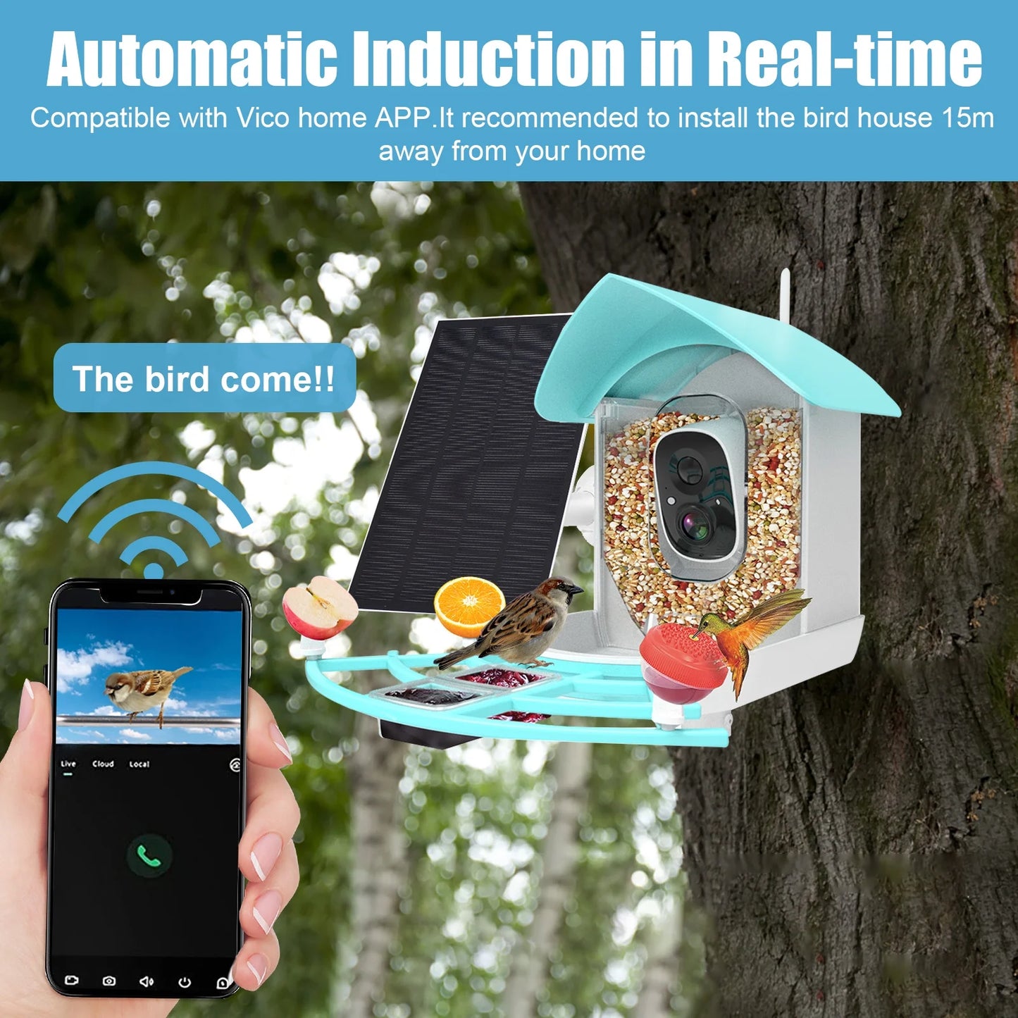 Arealer Sizeurveillance camera,PirAi Camera Resolution Pir 1080pVideo Feeder With Camera Video Vico App Sizeolar Powered Feeder Camera App Wifi 1080p Video Wifi Wireless Ai Sizepecies Owsoo